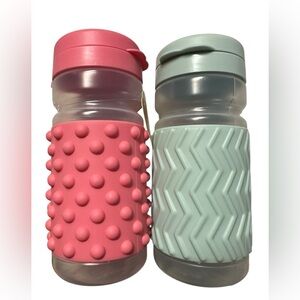 Set of 2 Target Kids Bottles with Pink and Mint Grips